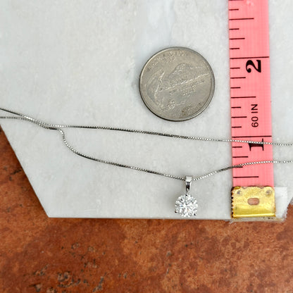 14KT White Gold Round Martini Lab Diamond Pendant Necklace