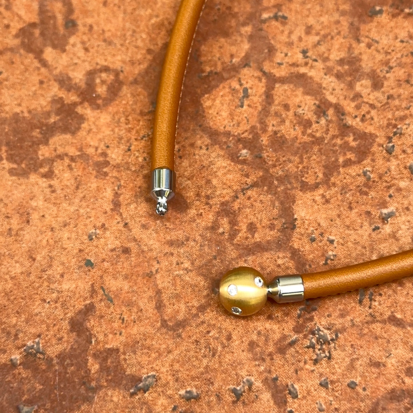 Brown Leather + Stainless Steel 5mm Cord Swap Necklace