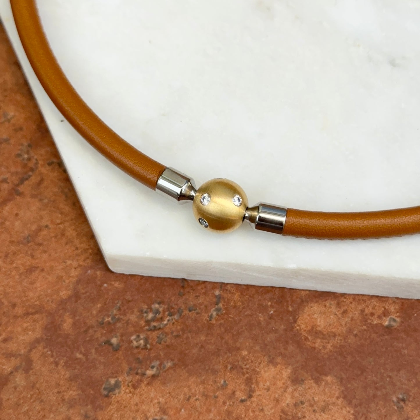 Brown Leather + Stainless Steel 5mm Cord Swap Necklace