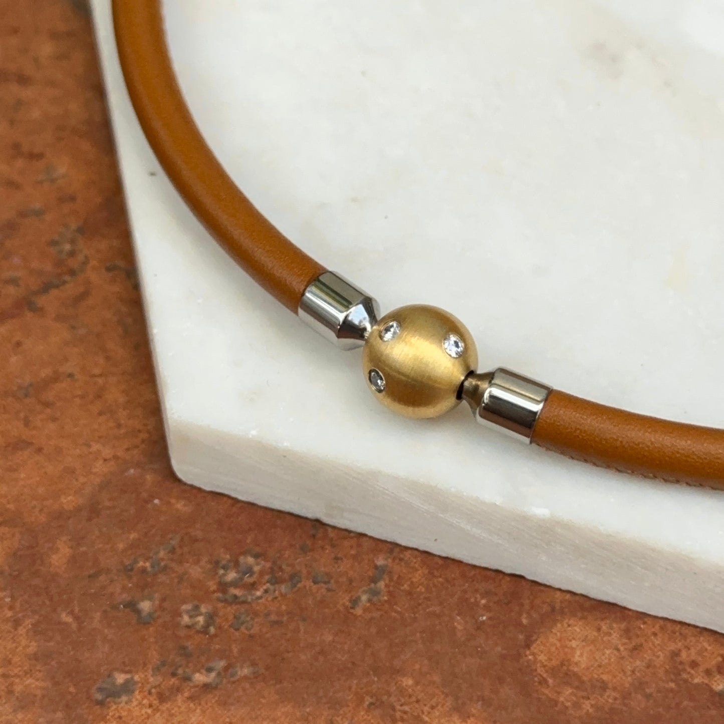 Brown Leather + Stainless Steel 5mm Cord Swap Necklace