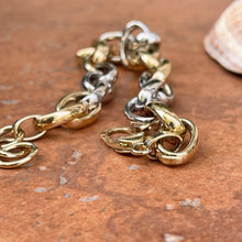 Load image into Gallery viewer, 14KT Yellow Gold + White Gold Rolo Link Chain Bracelet