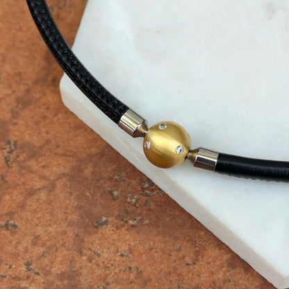 Black Stitched Leather + Stainless Steel 5mm Cord Swap Necklace