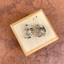 Load image into Gallery viewer, 14KT White Gold Hammered Omega Back Earrings