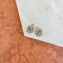 Load image into Gallery viewer, 14KT White Gold Round Bezel Mounting Byzantine Style Earring Charms