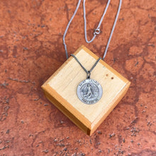 Load image into Gallery viewer, Sterling Silver Antiqued 18mm St Lazarus Pendant Necklace