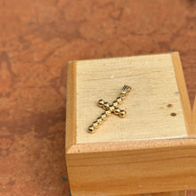 Load image into Gallery viewer, 14KT Yellow Gold Beaded Cross Pendant Charm