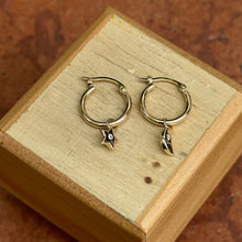 Load image into Gallery viewer, 14KT Yellow Gold Diamond Moon + Star Hoop Earrings