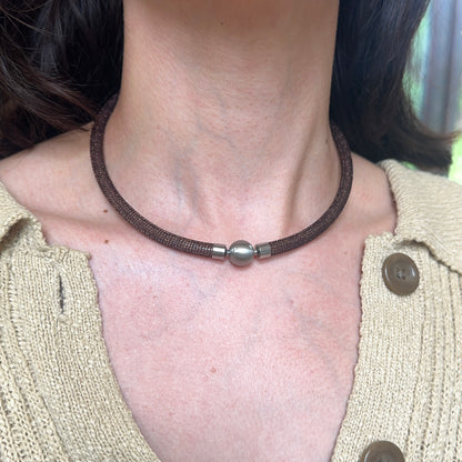 Stainless Steel 6mm Poly Wire Mesh Bronze Brown Swap Necklace