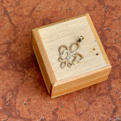 14KT Yellow Gold Diamond-Cut Fleur de Lis Pendant