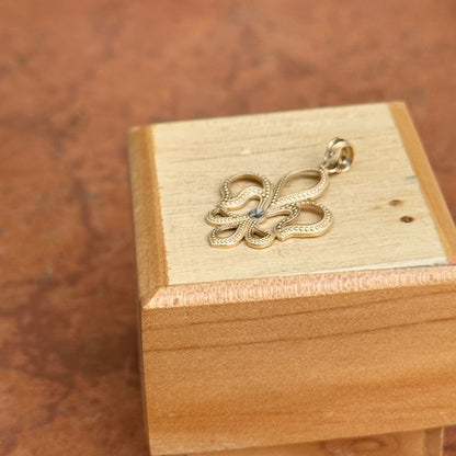 14KT Yellow Gold Diamond-Cut Fleur de Lis Pendant