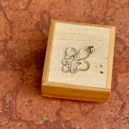 14KT Yellow Gold Diamond-Cut Fleur de Lis Pendant