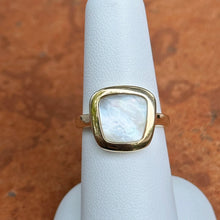 Load image into Gallery viewer, 14KT Yellow Gold Bezel Trapezoid Mother of Pearl Ring