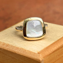 Load image into Gallery viewer, 14KT Yellow Gold Bezel Trapezoid Mother of Pearl Ring