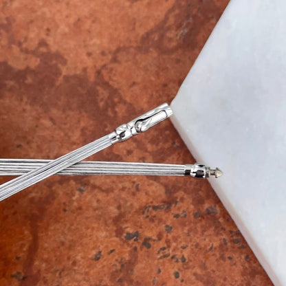 14KT White Gold 10-Strand Cable Wire Necklace