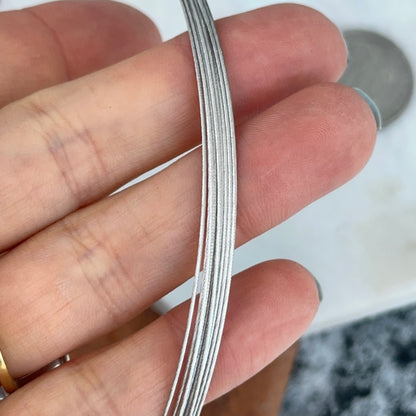 14KT White Gold 10-Strand Cable Wire Necklace