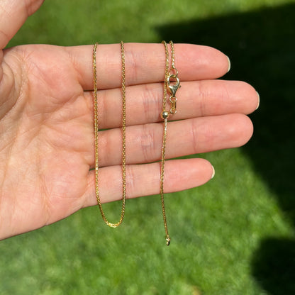 14KT Yellow Gold Adjustable 2mm Wheat Necklace 22"