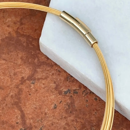 18KT Gold Plated Stainless Steel 15-Strand Wire Collar Necklace Alligator Clasp