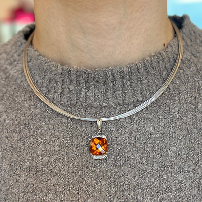 14KT White Gold 10-Strand Cable Wire Necklace