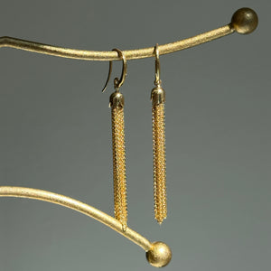14KT Yellow Gold Multi-Chain Tassel Dangle Earrings