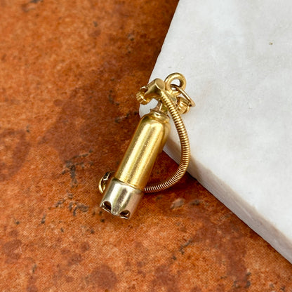 Estate 18KT Yellow Gold 3D Oxygen Tank Pendant