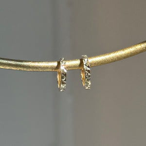 14KT Yellow Gold Diamond-Cut Mini Huggie Hoop Earrings