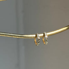 Load image into Gallery viewer, 14KT Yellow Gold Diamond-Cut Mini Huggie Hoop Earrings
