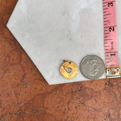 Estate 5Yellow Gold 1926 Native American Head Coin + Eagle Old Mine Cut Diamond Pendant