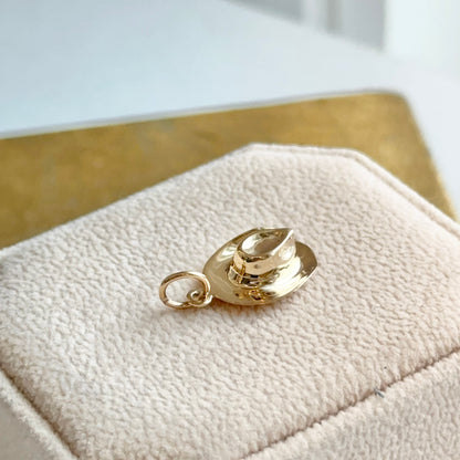10KT Yellow Gold Cowboy Hat 3D Pendant Charm