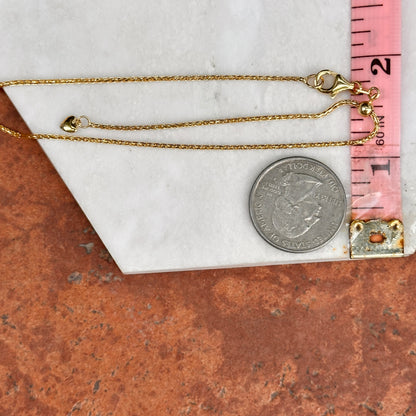 14KT Yellow Gold Adjustable 2mm Wheat Necklace 22"