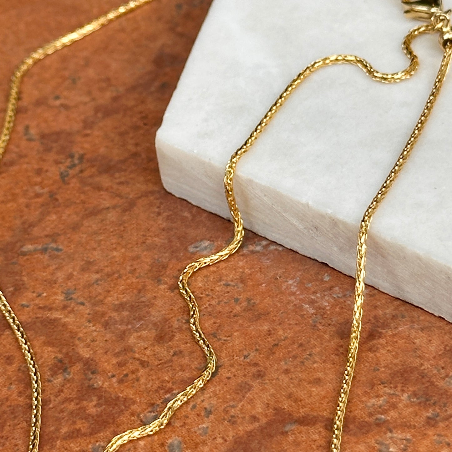 14KT Yellow Gold Adjustable 2mm Wheat Necklace 22"