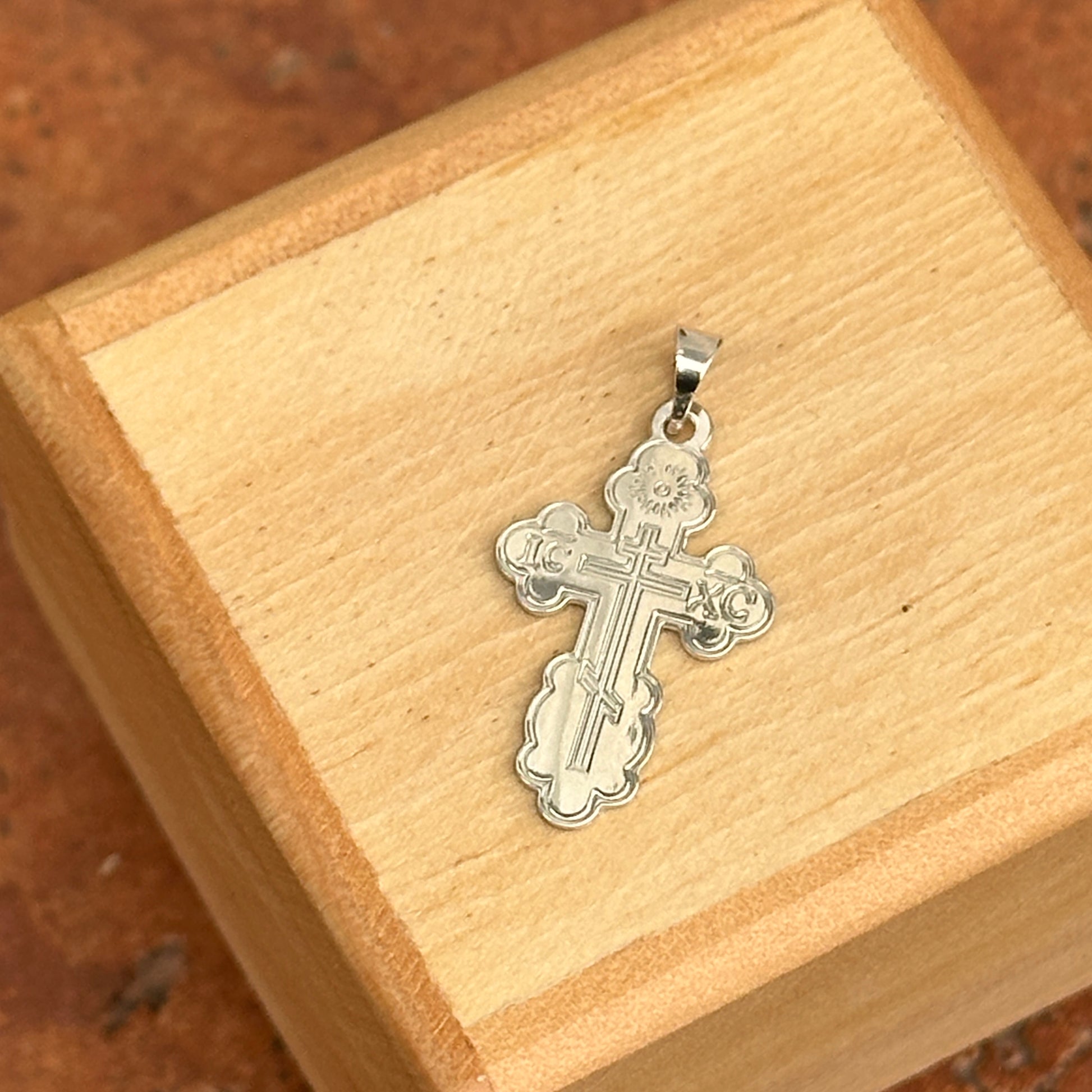 Sterling Silver Polished Eastern Orthodox Cross Pendant – LSJ