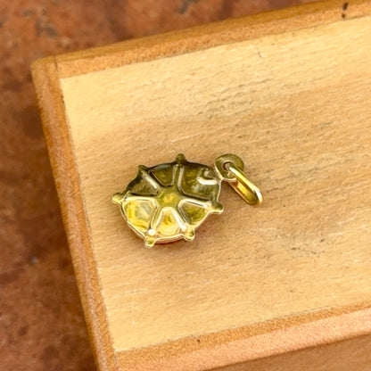 Estate 18KT Yellow Gold Red Enamel Ladybug Pendant