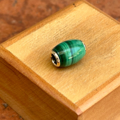 Estate 14KT Yellow Gold Malachite Oval Pendant Slide