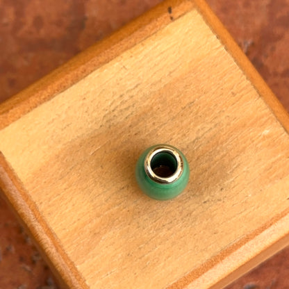 Estate 14KT Yellow Gold Malachite Oval Pendant Slide