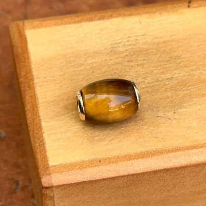 Estate 14KT Yellow Gold Tiger's Eye Oval Pendant Slide