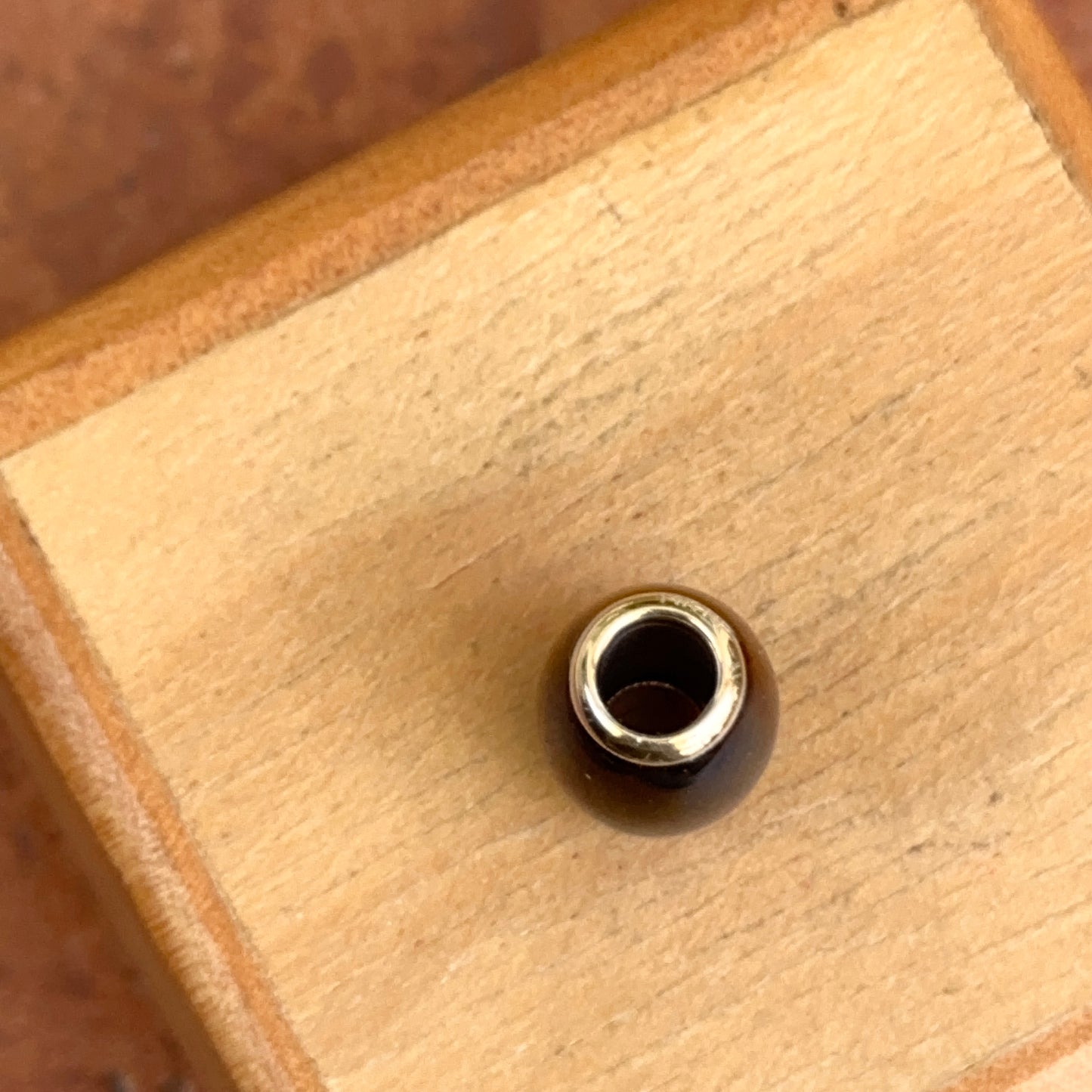 Estate 14KT Yellow Gold Tiger's Eye Oval Pendant Slide
