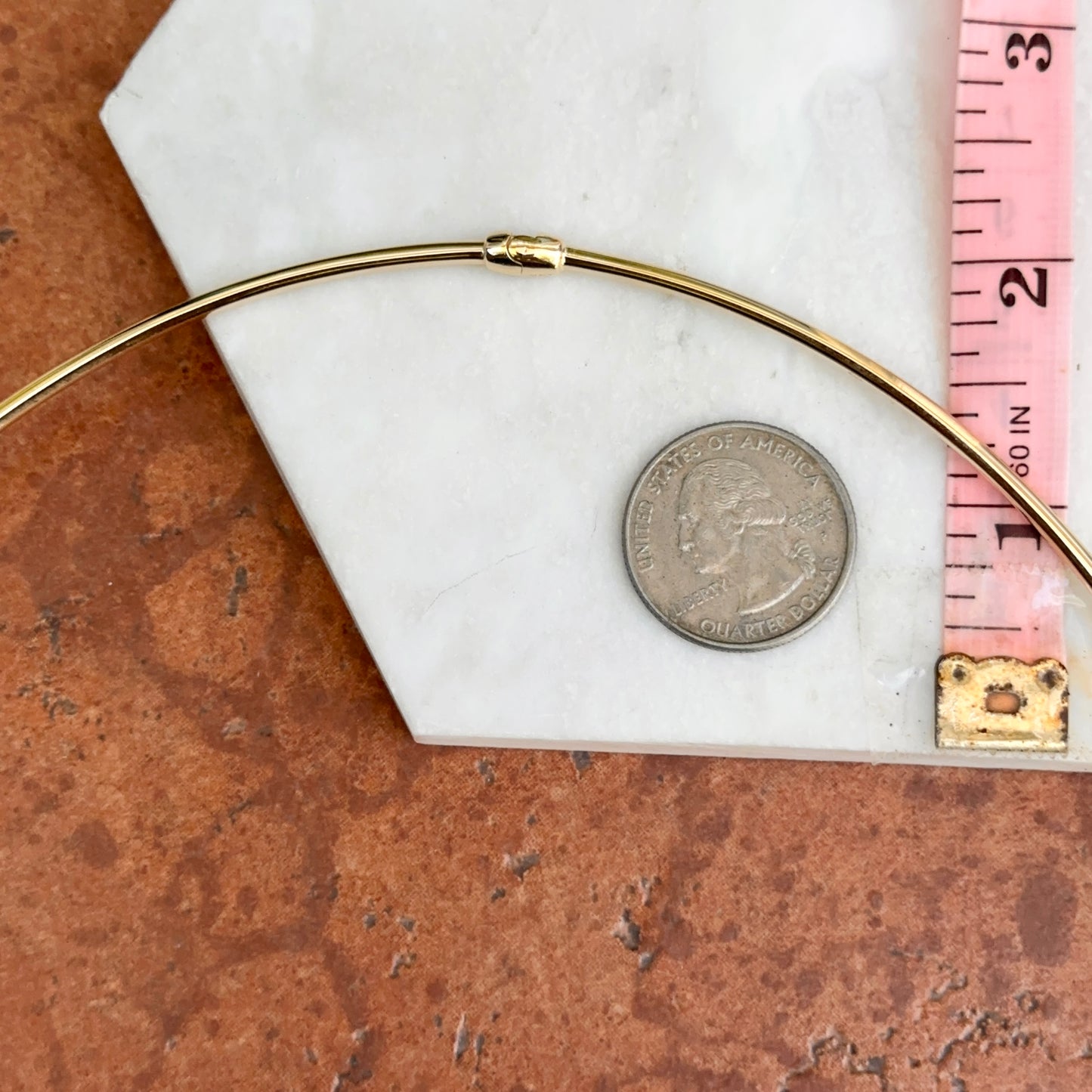 Estate 14KT Yellow Gold Nail Head Collar Necklace 19"
