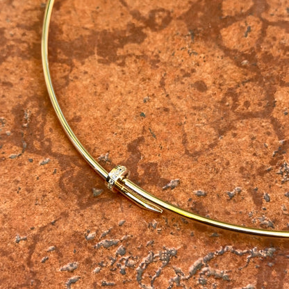 Estate 14KT Yellow Gold Nail Head Collar Necklace 19"