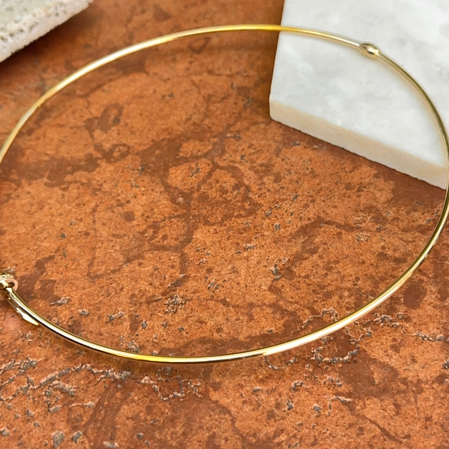 Estate 14KT Yellow Gold Nail Head Collar Necklace 19"