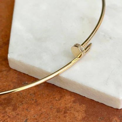 Estate 14KT Yellow Gold Nail Head Collar Necklace 19"