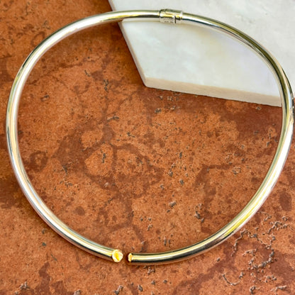Estate Designer Sterling Silver + 18KT Yellow Gold Open Collar Necklace