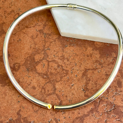 Estate Designer Sterling Silver + 18KT Yellow Gold Open Collar Necklace
