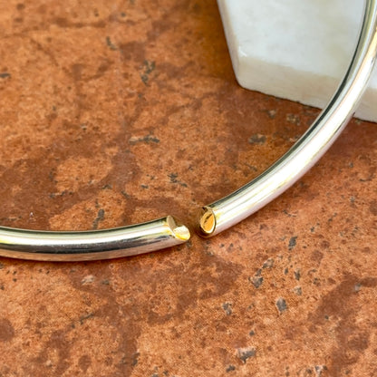 Estate Designer Sterling Silver + 18KT Yellow Gold Open Collar Necklace