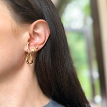 Load image into Gallery viewer, 14KT Yellow gold Twist Curve Ear Crawler Hoop Earrings
