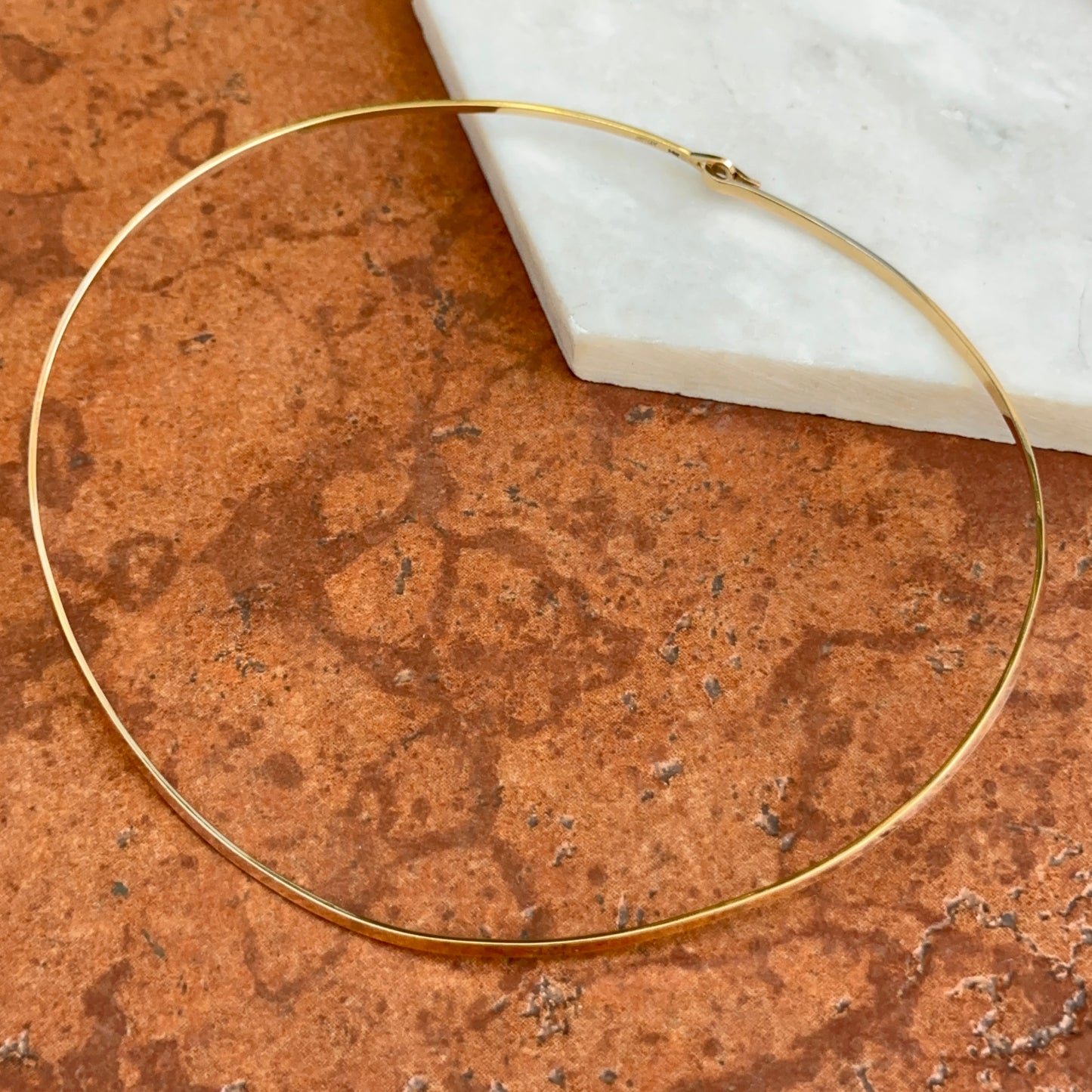Estate 14KT Yellow Gold Flat Squared Collar Necklace