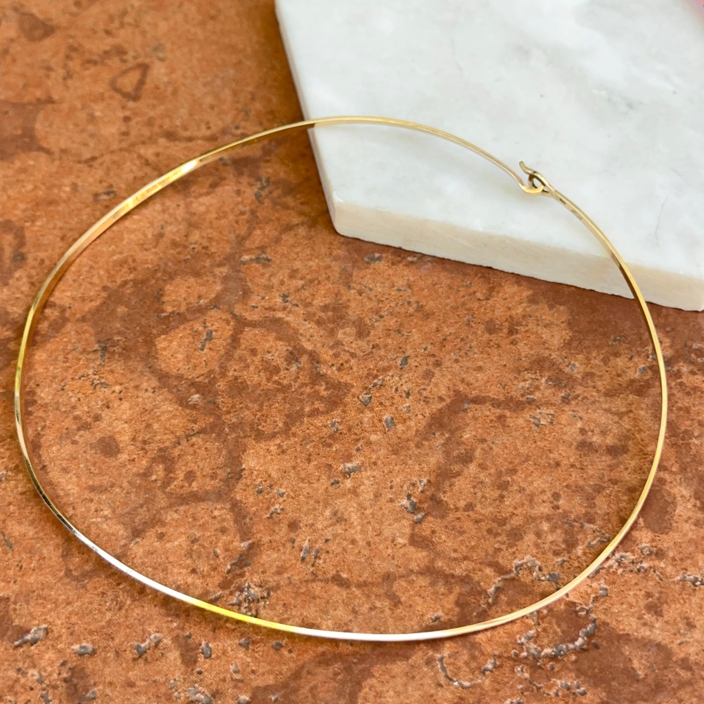 Estate 14KT Yellow Gold Flat Squared Collar Necklace