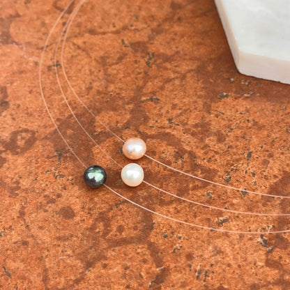 Estate Peter Brams 14KT Yellow Gold Cultured Pearls 3-Strand Fish Wire Necklace