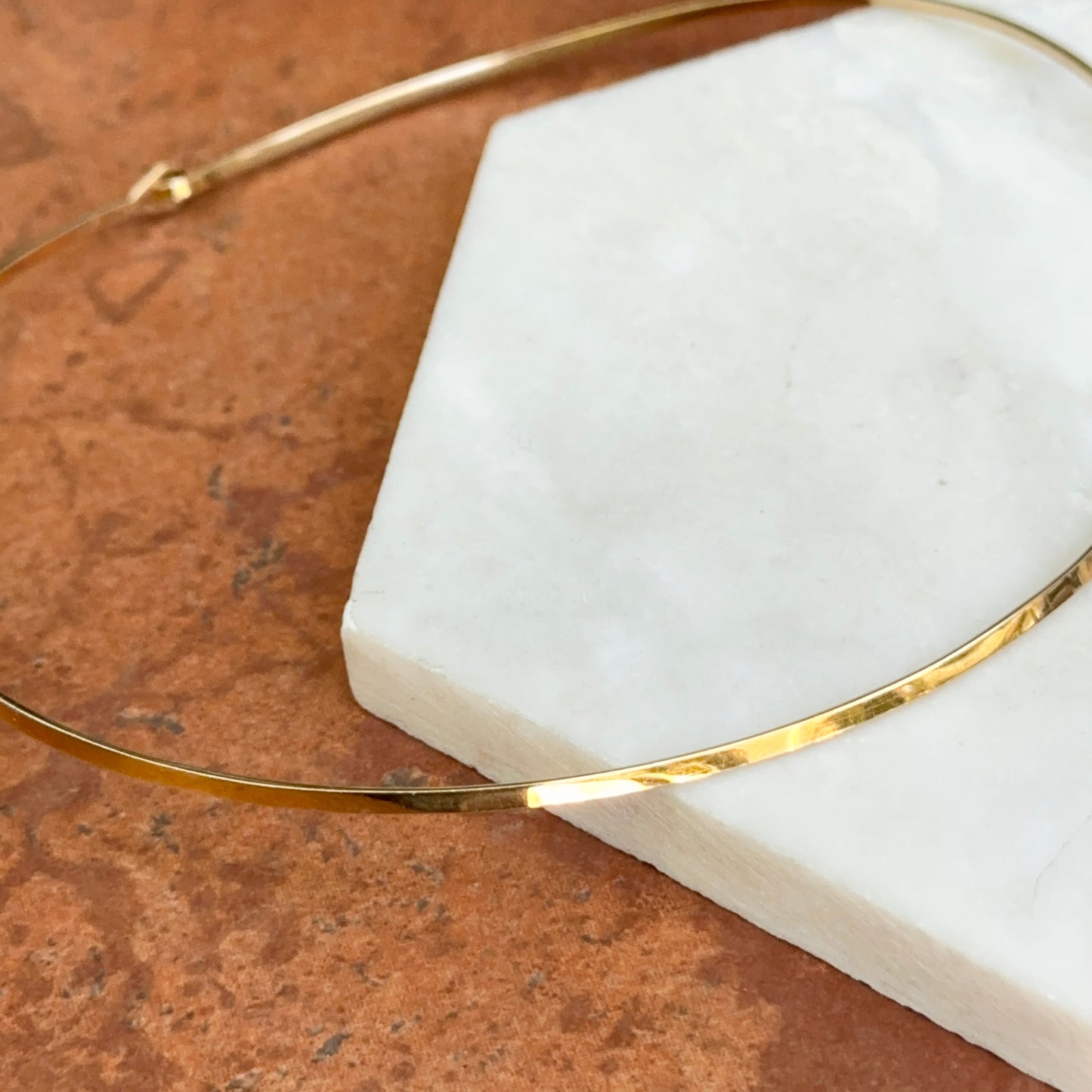 Estate 14KT Yellow Gold Flat Squared Collar Necklace