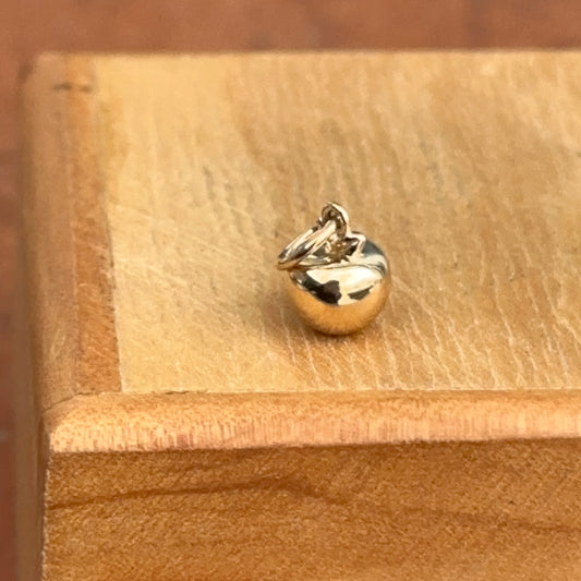 14KT Yellow Gold Apple 3D Charm Pendant Small 12mm x 6mm