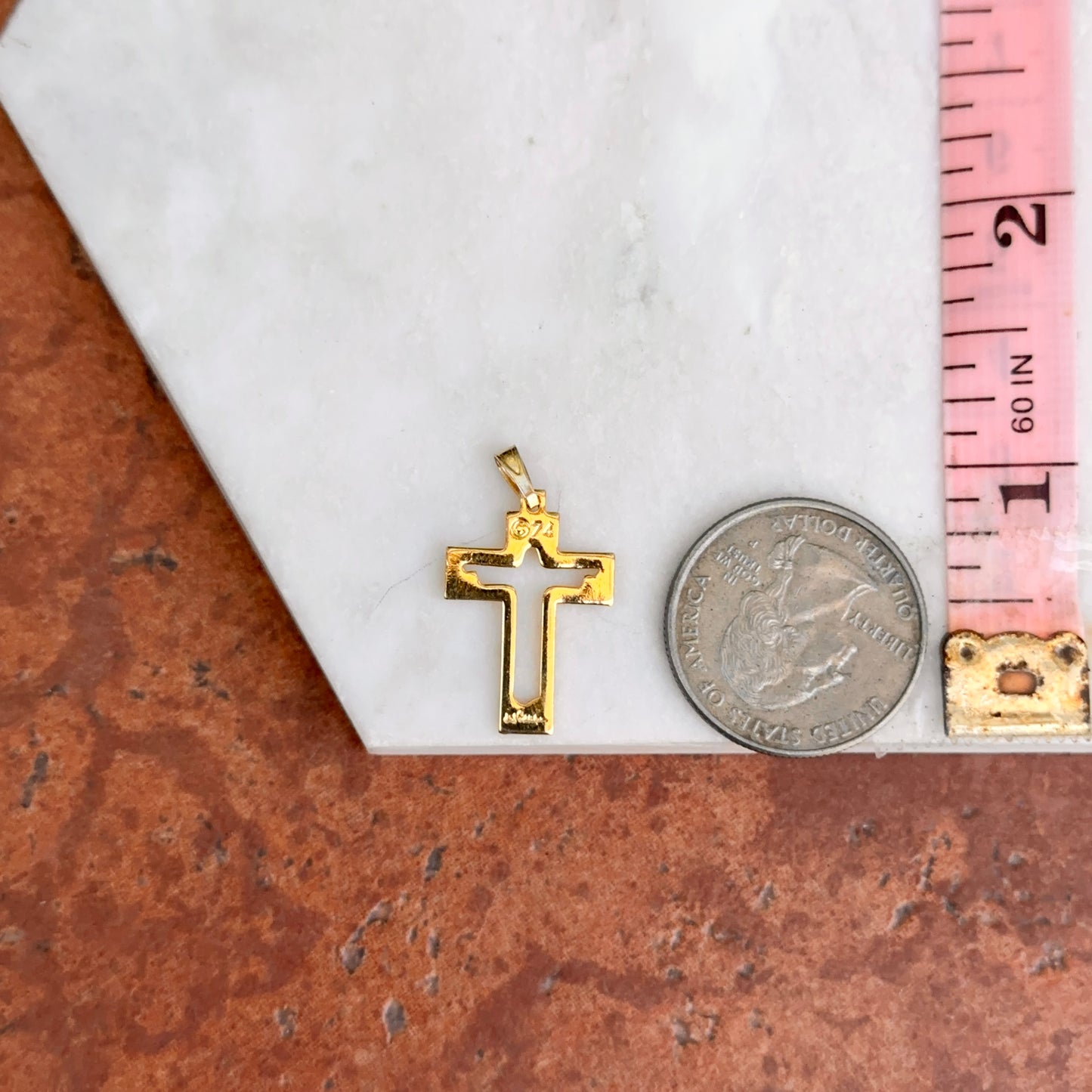 Estate Gold-Tone Jesus Cross Pendant